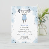 Sport Panda Einladung zum Geburtstag (Stehend Vorderseite)