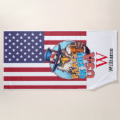 SPORT Party in USA Monogram Beach Towel Strandtuch (Vorderseite)