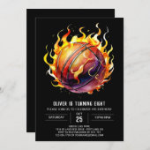 Sport Pastel Boy Basketball Geburtstag Einladung (Vorne/Hinten)