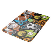 Sport Pattern With Balls Badematte (Schrägansicht)