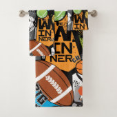 Sport Pattern With Balls Badhandtuch Set (Insitu)