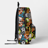 Sport Pattern With Balls Bedruckter Rucksack (Links)