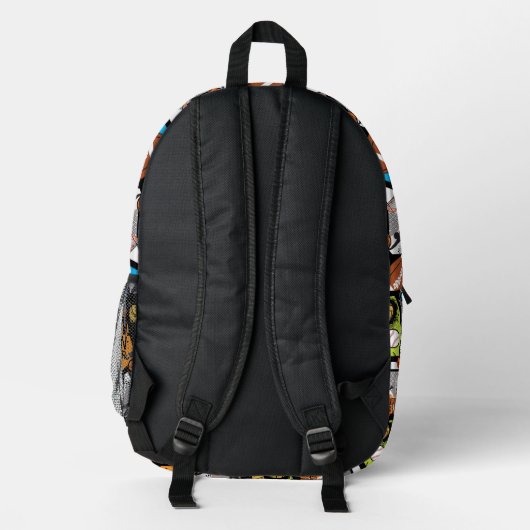 Sport Pattern With Balls Bedruckter Rucksack (Rückseite)