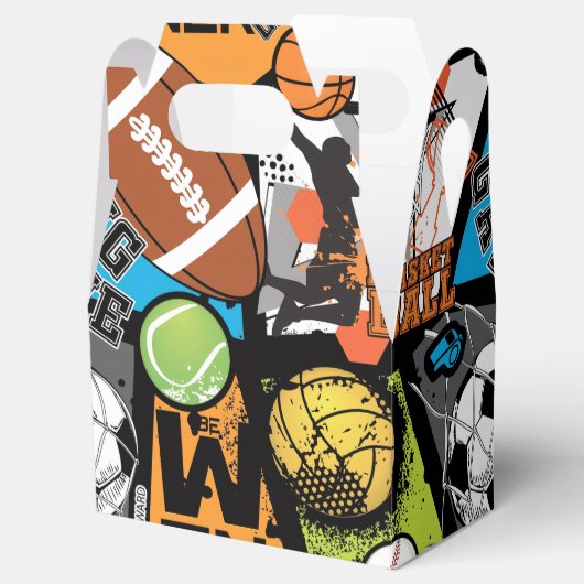 Sport Pattern With Balls Geschenkschachtel (Geöffnet)