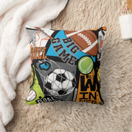 Sport Pattern With Balls Kissen