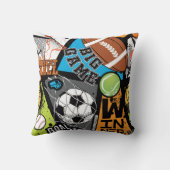 Sport Pattern With Balls Kissen (Rückseite)