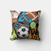 Sport Pattern With Balls Kissen (Vorderseite)