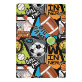Sport Pattern With Balls Mini Klemmbrett (Rückseite)