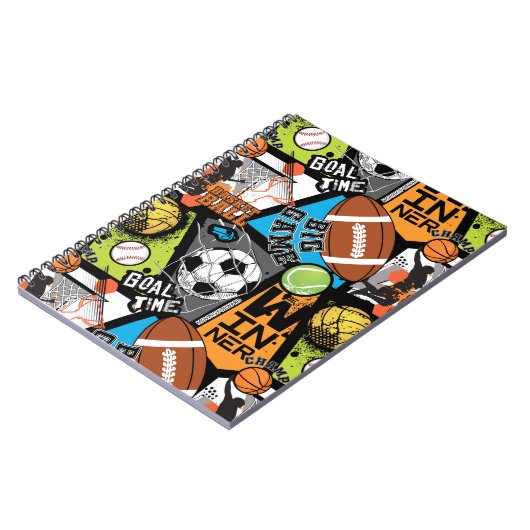 Sport Pattern With Balls Notizblock (Linke Seite)