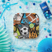 Sport Pattern With Balls Pappteller (Party)
