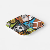 Sport Pattern With Balls Pappteller (Gewinkelt)