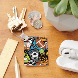 Sport Pattern With Balls Schlüsselanhänger