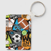 Sport Pattern With Balls Schlüsselanhänger (Rückseite)