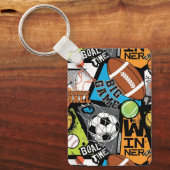 Sport Pattern With Balls Schlüsselanhänger (Vorderseite)