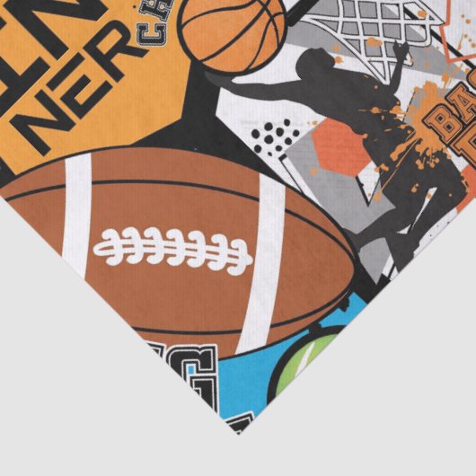 Sport Pattern With Balls Seidenpapier (Detail)