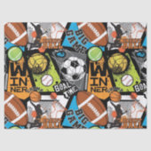 Sport Pattern With Balls Seidenpapier (Vorderseite)