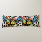 Sport Pattern With Balls Seitenschläferkissen (Rückseite)