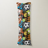 Sport Pattern With Balls Seitenschläferkissen (Vorderseite Vertikal)