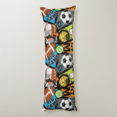 Sport Pattern With Balls Seitenschläferkissen (Rückseite (Vertikal))