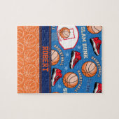 SPORT personalisiertes Namensbasketball-Fan-Muster Puzzle (Horizontal)