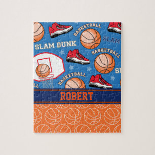 SPORT personalisiertes Namensbasketball-Fan-Muster Puzzle