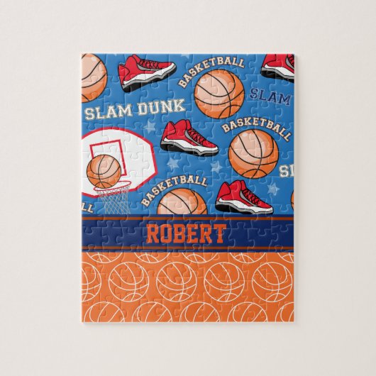 SPORT personalisiertes Namensbasketball-Fan-Muster Puzzle (Vertikal)