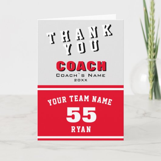 Sport Player Red Danke Coach Card (Vorderseite)