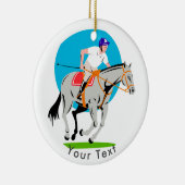 SPORT Polo-Pony u. Spieler Keramik Ornament (Rechts)