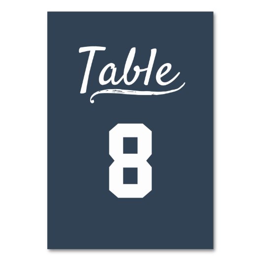 Sport Pub Grill Bar Restaurant Navy Blau Tischnummer (Vorderseite)