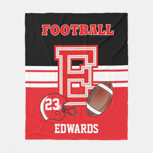 Sport Red Letter E - Fußball Fleecedecke (Vorderseite)