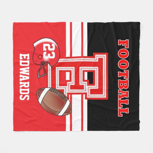 Sport Red Letter E - Fußball Fleecedecke (Vorderseite (Horizontal))