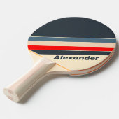Sport Retro Nautical Rainbow Streifen mit Namen Tischtennis Schläger (Vorderseite)