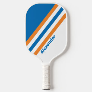 Sport Retro New Amsterdam Streifen mit Namen Pickleball Schläger