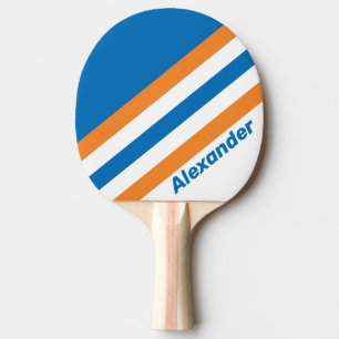 Sport Retro New Amsterdam Streifen mit Namen Tischtennis Schläger