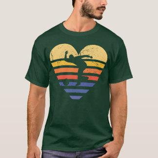 Sport Retro Sonnenuntergang Herz Bowling Freundin T-Shirt
