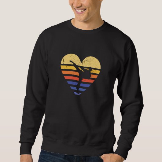 Sport Retro Sunset Heart Taekwondo Sweatshirt (Vorderseite)