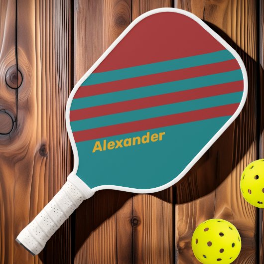 Sport Ruby Reef Streifen mit Namen Pickleball Schläger