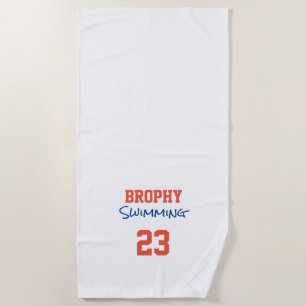 Sport School Name SWIMMING Jahr Team Colors Strandtuch