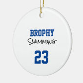 Sport School NAME Swimming Player JAHR Team Keramik Ornament (Links)
