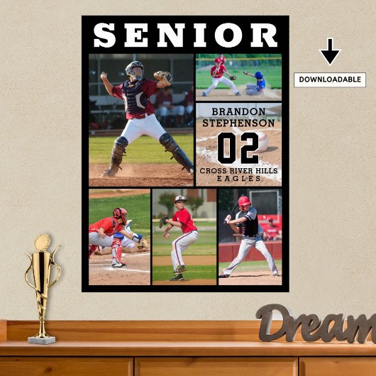Sport Senior Abschluss 6 FotoCollage Poster