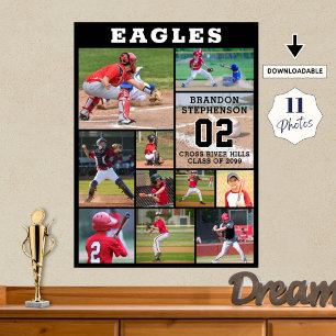 Sport Senior Night 11 Foto Collage Custom Poster