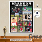 Sport Senior Night 11 Foto Collage Personalisiert Poster