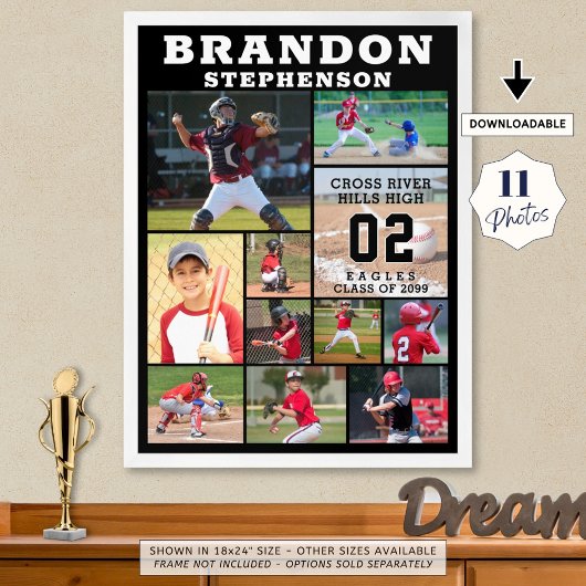 Sport Senior Night 11 Foto Collage Personalisiert Poster