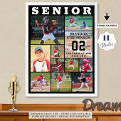 Sport Senior Night 11 Foto Collage Personalisiert Poster