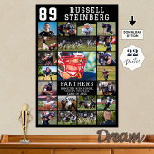 Sport Senior Night Abschluss 22 Foto Collage Poster