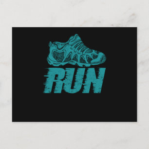 Sport Shoe Run Funny Running Sprint Jogging Postkarte