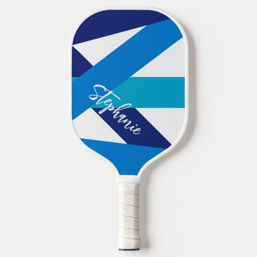 Sport Signature Diagonal Blue Striped Pickleball Schläger (Vorderseite)
