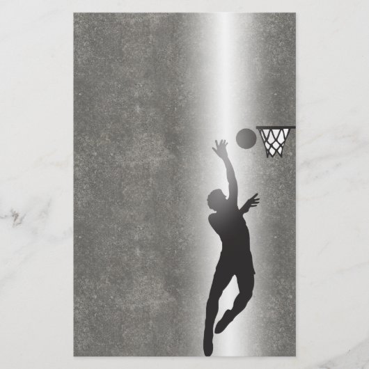 Sport Silhouette Basketball Stationery Briefpapier (Vorderseite)