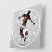 Sport Soccer | Fußball modern Quadratische Wanduhr (Winkel)