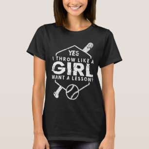 Sport Softball Player Ja ich denke wie ein Gewollt T-Shirt
